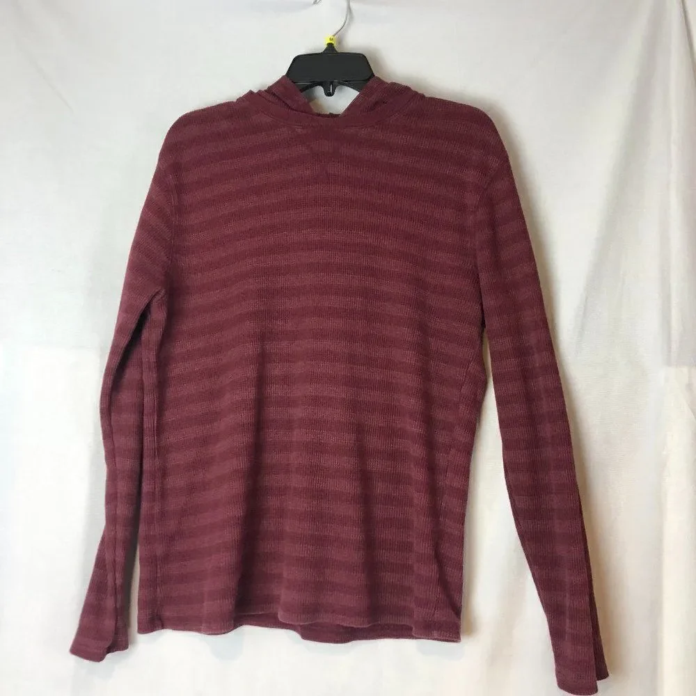 Banana Republic Men's Waffle Knit hooded Long Sleeve shirt Size L